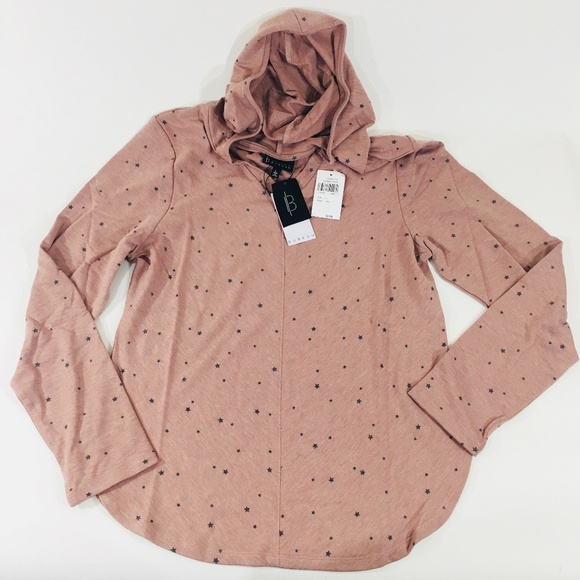 bobeau Tops - Bobeau Women's Pink Star Print Hoodie Size Large